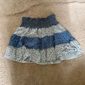 American Eagle Outfitters Blue and White A-Line Skirt